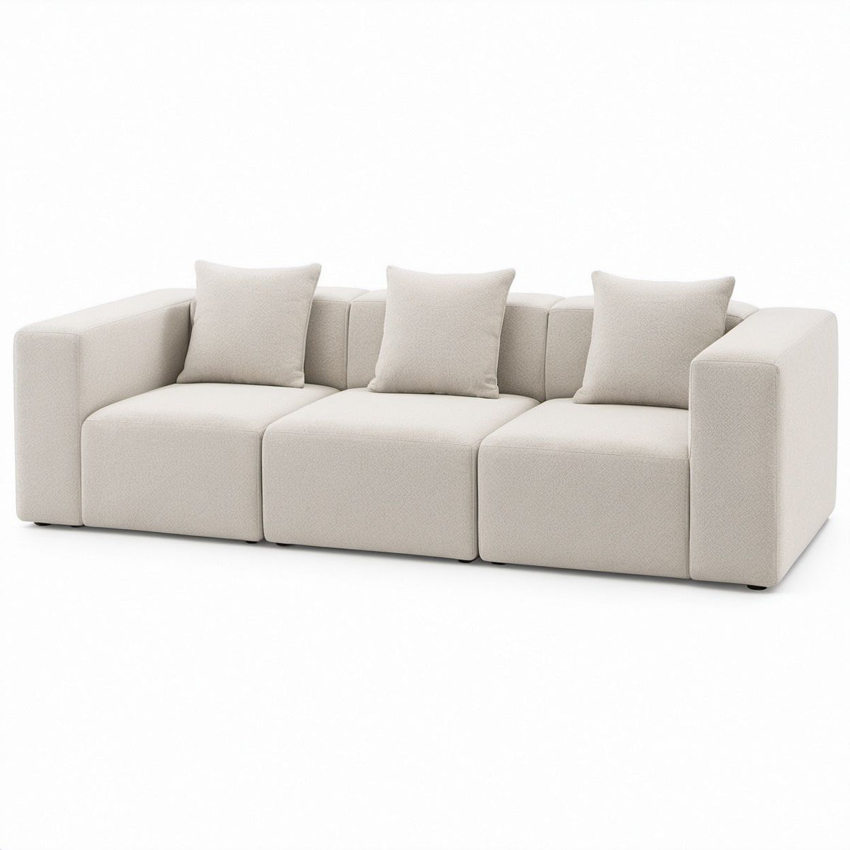 Modułowa sofa 3-osobowa kremowa, 270 x 95 x 78 cm