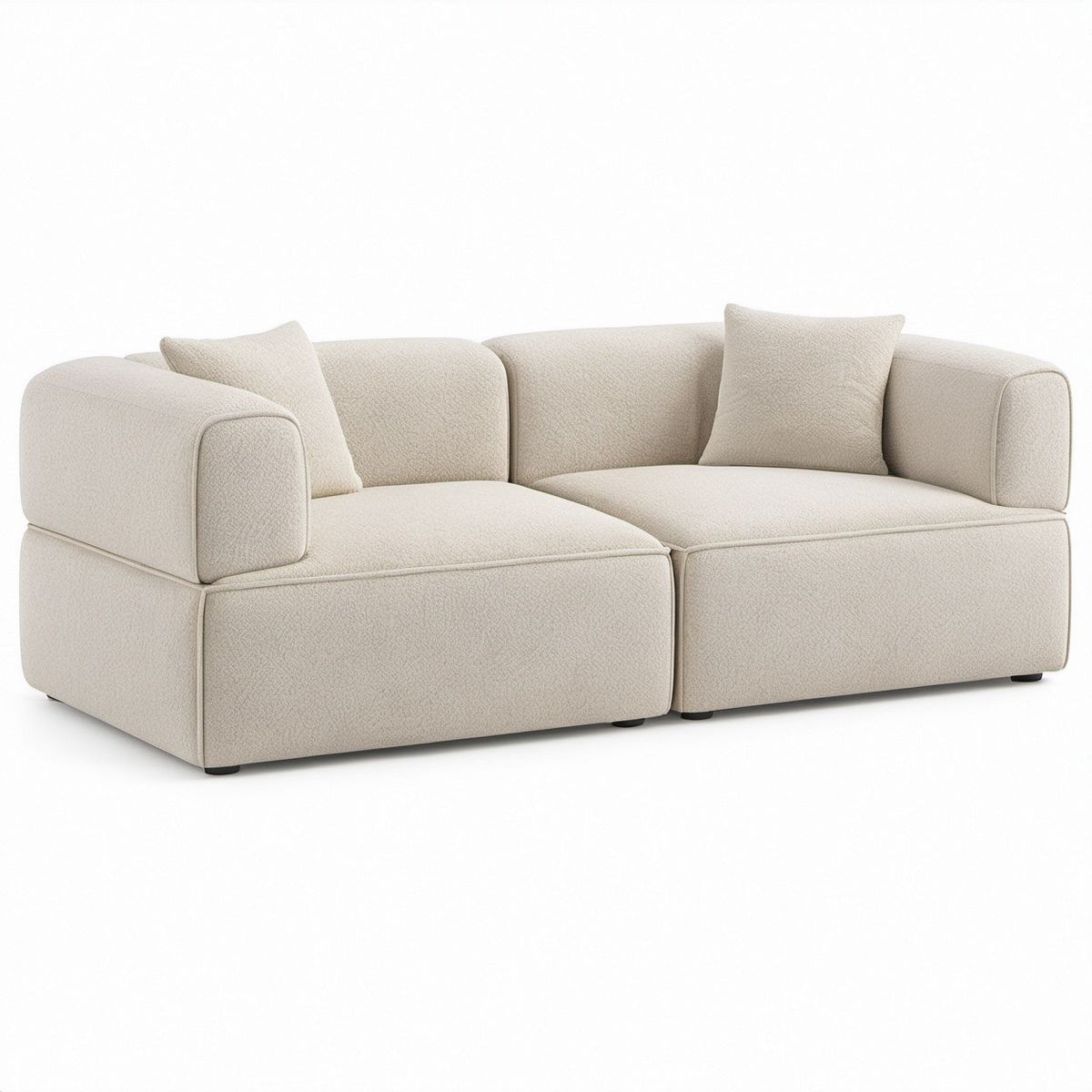 2-osobowa sofa modułowa bouclé kremowa 200 x 100 x 75 cm